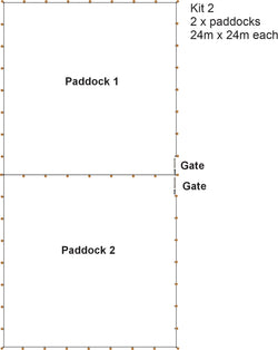 Horse Paddock Kit - 2 x 24m x 24m